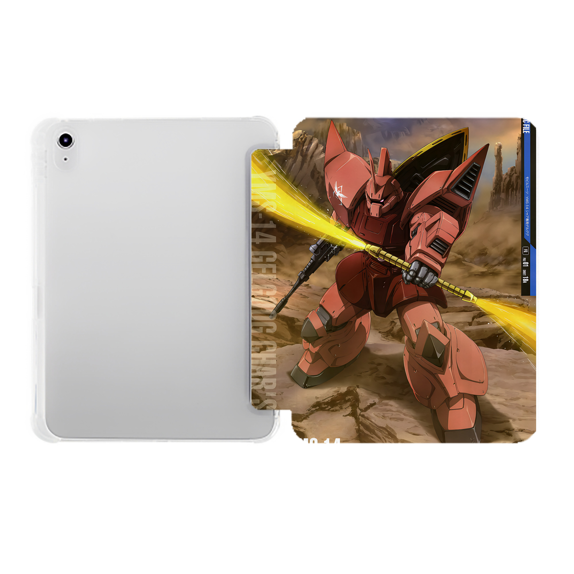 （画像用） 機動戦士ガンダム Mobile Suit Gundam IPad ケース ペン収納付き 三つ折りスタンド PUレザー×シリコン 対応機種9.5/10.5/10.9インチ